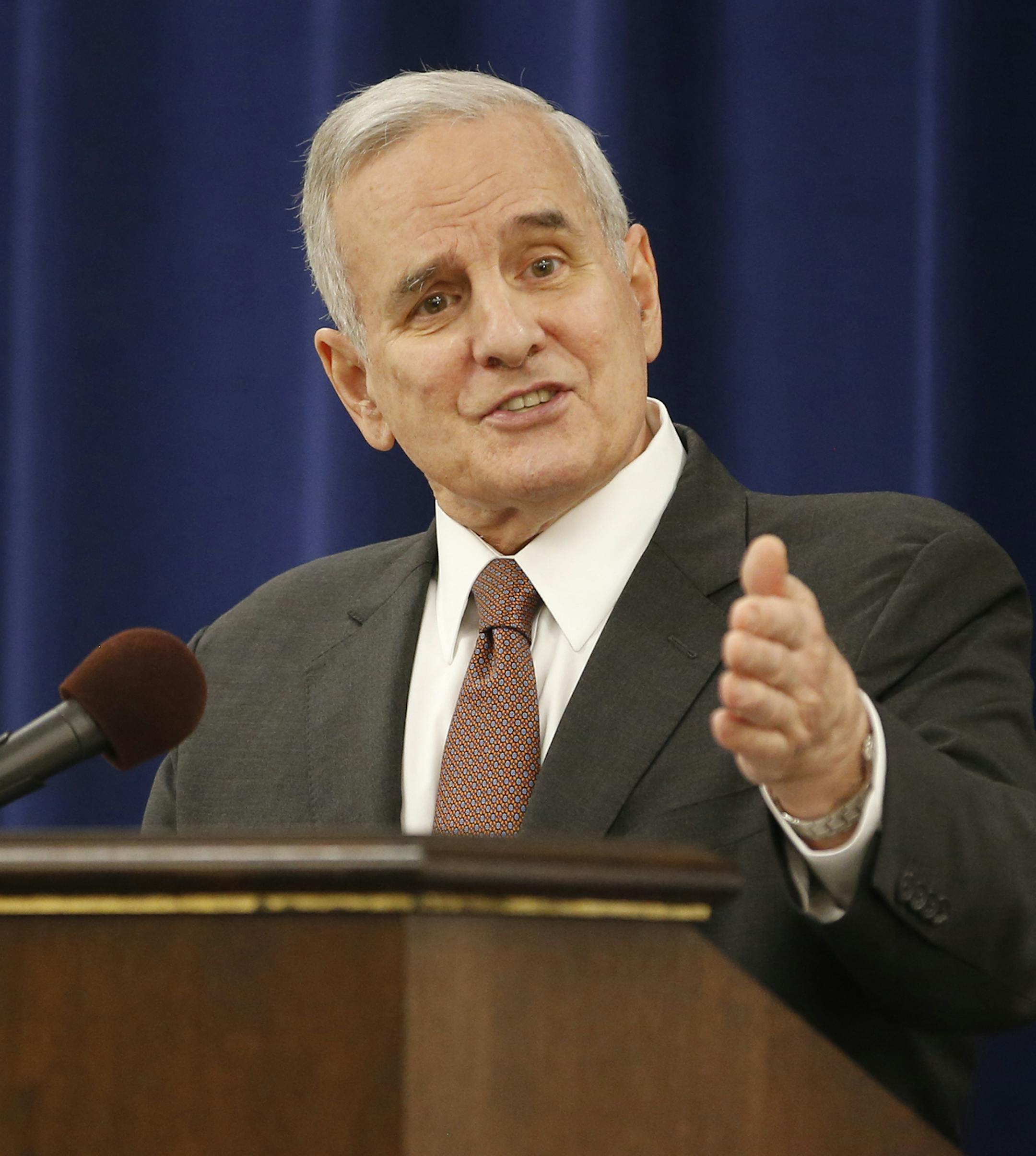 Governor Mark Dayton addressed the need for a special one-day session at the State Capitol. Lt. Governor Tina Smith answered some questions as well.] Richard Tsong-Taatarii/rtsong-taatarii@startribune.com