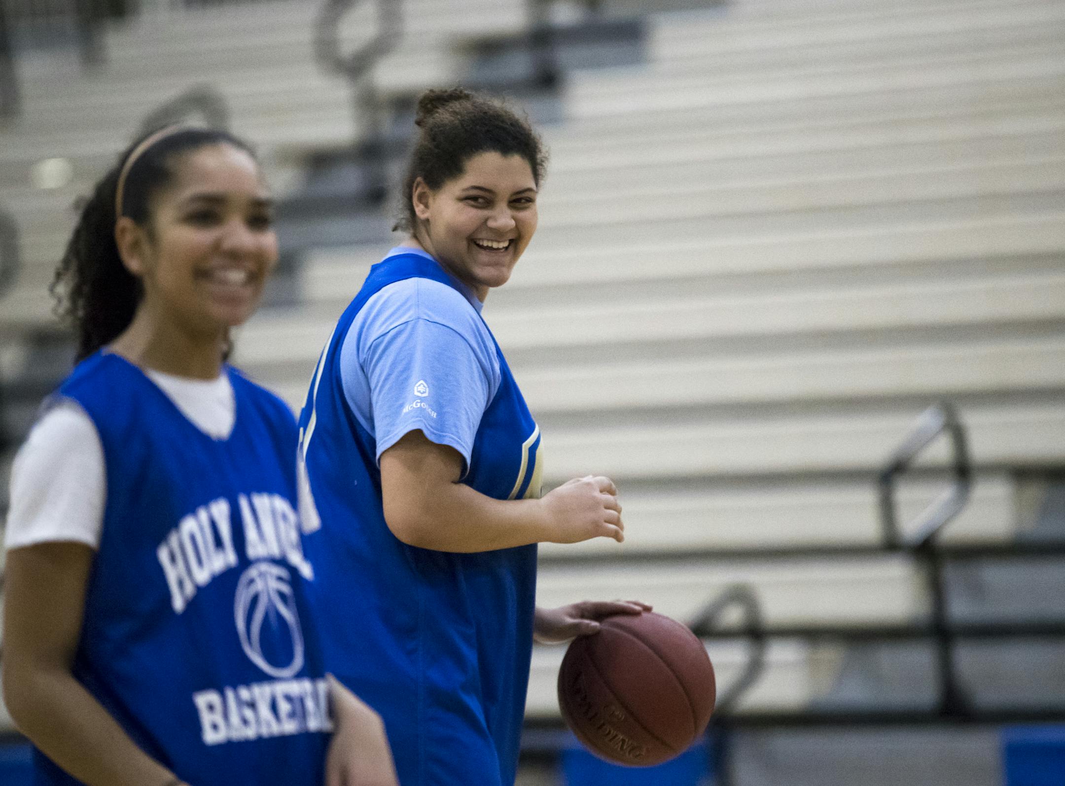 Holy Angels girls' basketball player Destinee Oberg during practice on Tuesday, December 12, 2017. ] RENEE JONES SCHNEIDER ï renee.jones@startribune.com