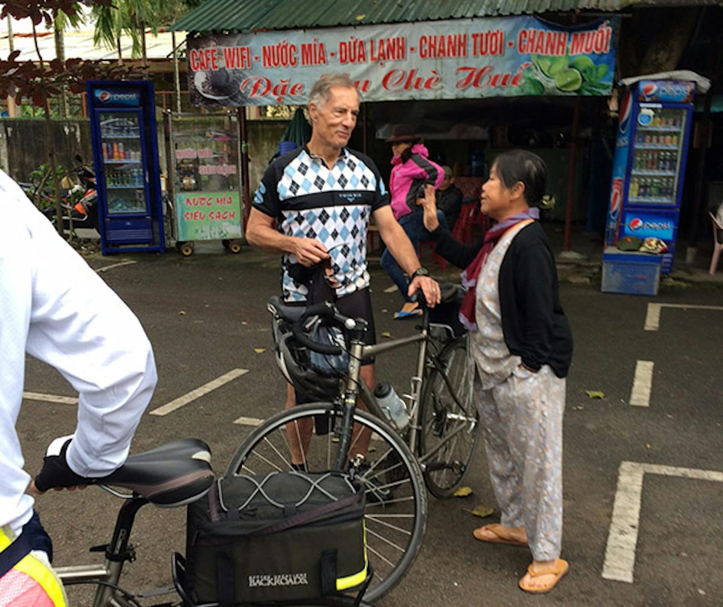 Robert Lea, during a bike tour of Vietnam.