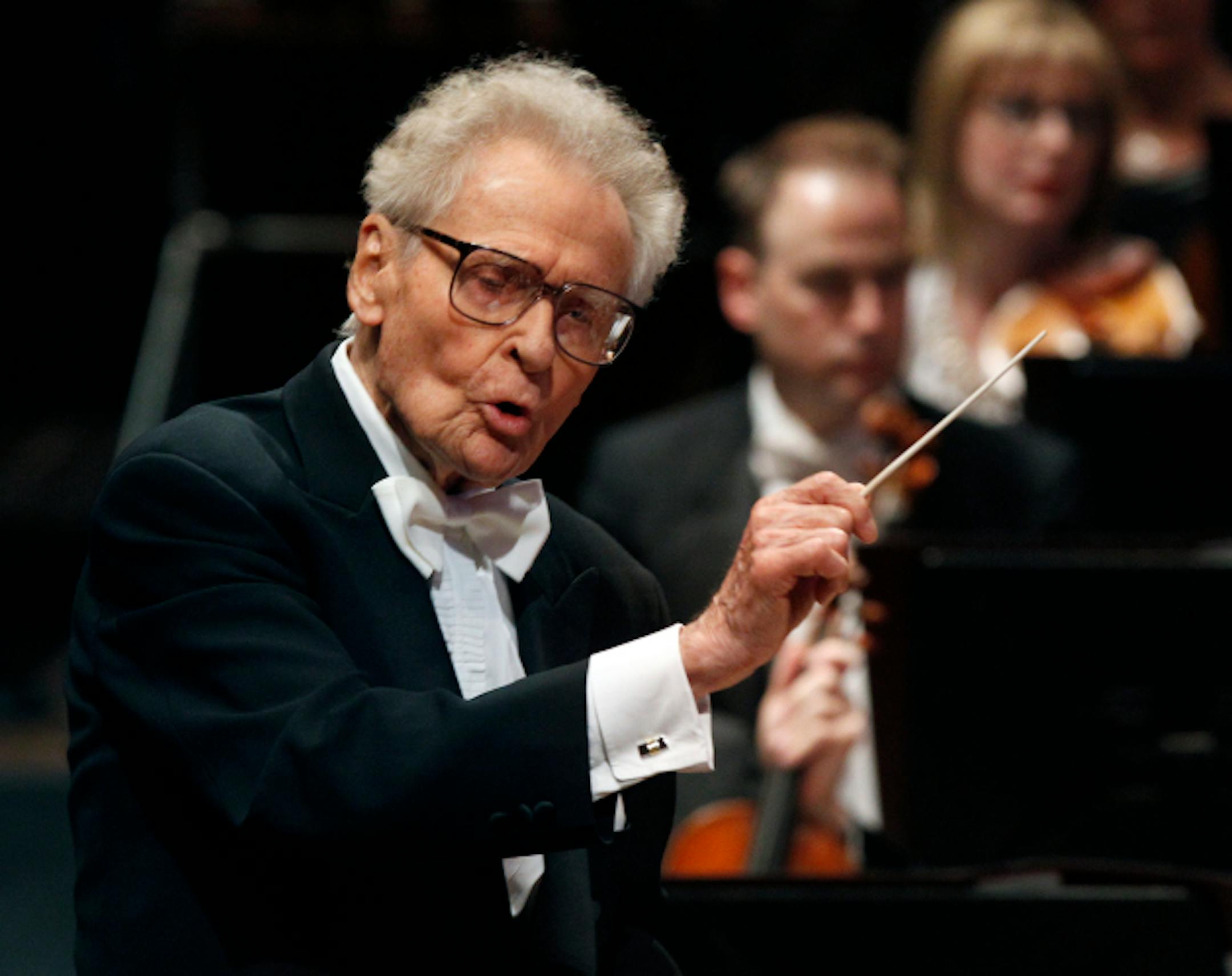 Conductor Laureate Stanislaw Skrowaczewski.____Luminaries of the Minnesota Orchestra took their final bows within the original walls of Orchestra Hall on Friday night. The orchestra's home since 1974, the building will be remodeled during the next year to expand the lobby and refurbish the auditorium. The $50 million project begins this month and the orchestra will not return until fall, 2013. In the meantime, Sommerfest's principal location will be the Ted Mann Concert Hall at the University of Minnesota. The orchestra will present its regular season beginning in October at the Minneapolis Auditorium. [ TOM WALLACE • twallace@startribune.com _ Assignments #20024038A_ June 15, 2011_ SLUG: orh0616_ EXTRA INFORMATION: ORG XMIT: MIN2012101613041929
