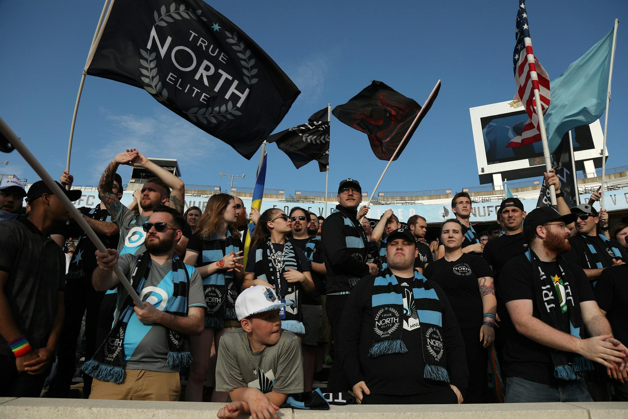 Minnesota United fans cheered from the stands prior to the start of the game. ] ANTHONY SOUFFLE &#xef; anthony.souffle@startribune.com Game action from an MLS game between the Minnesota United and the Orlando City SC Saturday, May 27, 2017 at TCF Bank Stadium in Minneapolis.