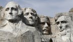 FILE - This March 22, 2019, file photo shows Mount Rushmore in Keystone, S.D. Organizers have scrapped plans to mandate social distancing during Presi
