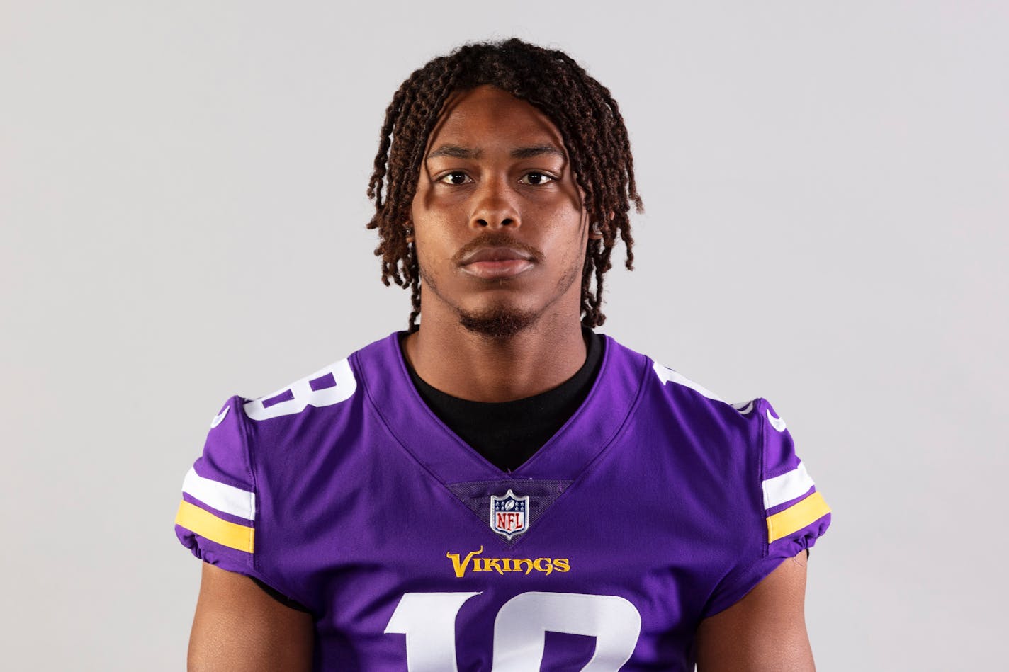 This is a photo of Justin Jefferson of the Minnesota Vikings NFL football team. This image reflects the Minnesota Vikings active roster as of Tuesday, June 29, 2021. (AP Photo)