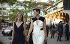 Kate Sutton-Johnson, right, headed to a pre-Ivey party with Amy Anderson before the awards show. She was awarded an Ivey for her set design for the Th
