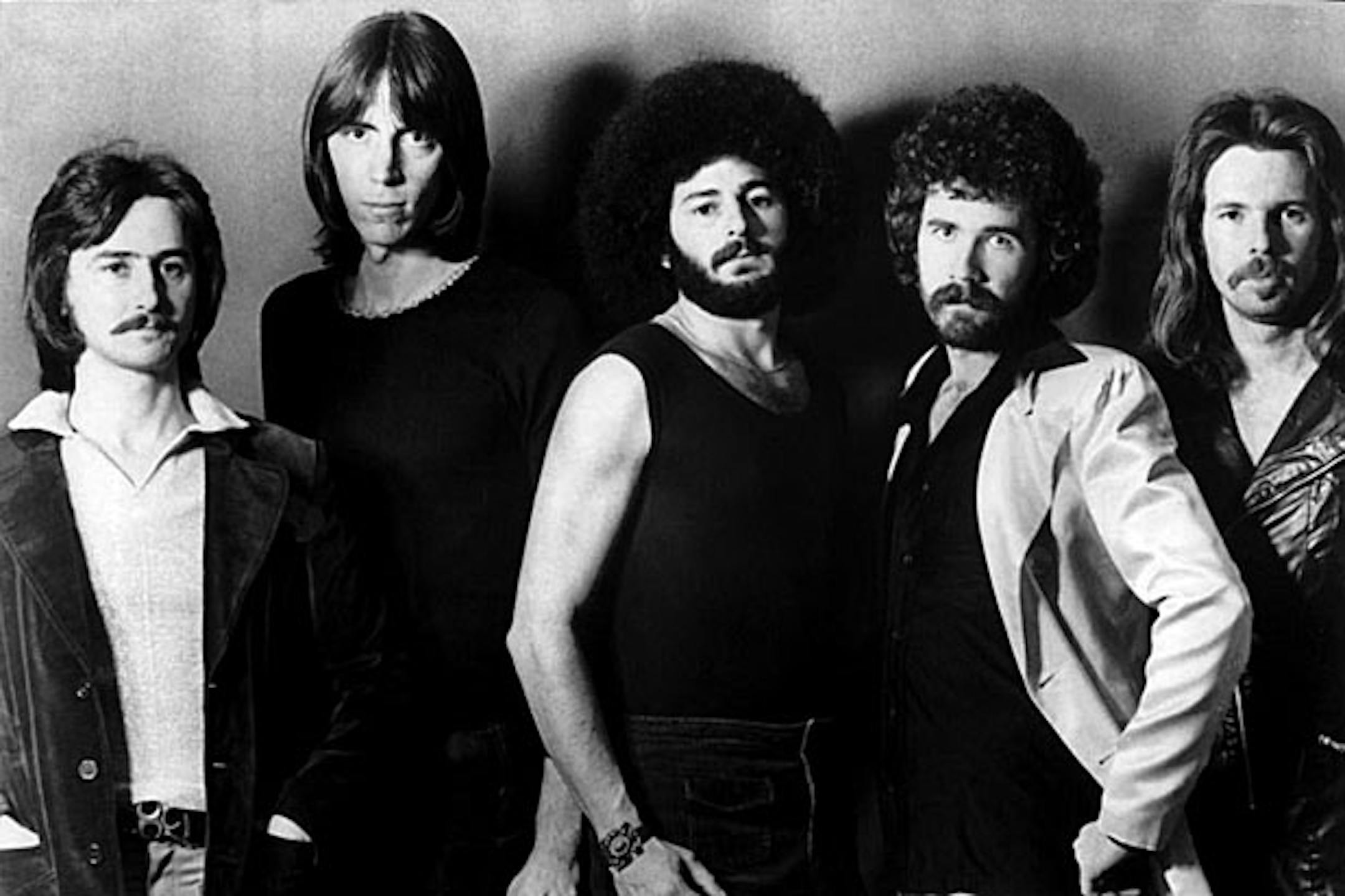 Drummer Sib Hashian, center, is shown with other members of Boston in 1977.