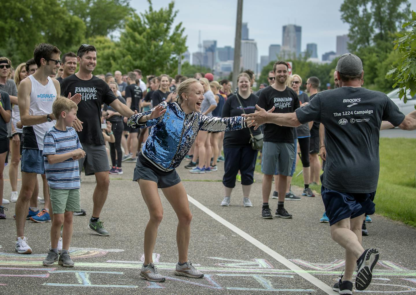 After the interment family, friends, and supporters gathered for a run just outside of the cemetery.