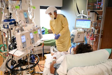 COVID-19 hospitalizations remain at high levels in Minnesota. 