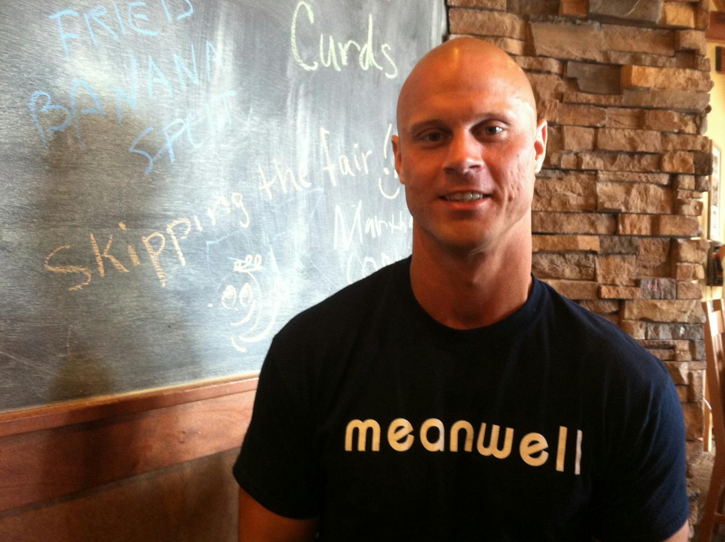 Chris Ogren started Meanwell, a business and campaing to help South St. Paul families. Photo taken on Monday, Aug. 26, 2013.