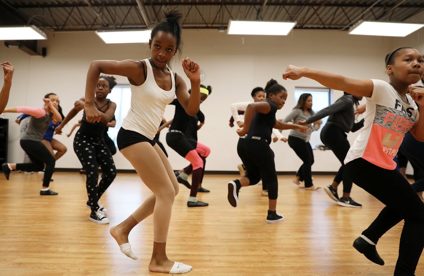 Students at Linda Green's dance studio, including Camryn McNeal, left, rehearsed for an upcoming recital at her dance studio. ] ANTHONY SOUFFLE &#xef; anthony.souffle@startribune.com Linda Green's students rehearsed for an upcoming recital Saturday, May 20, 2017 at her Art of Dance Studio in Brooklyn Park, Minn. Green has performed across the country, at Paisley Park and even at Prince's memorial service. But this upcoming annual recital may be her hardest yet. Green's studio is well-known in co