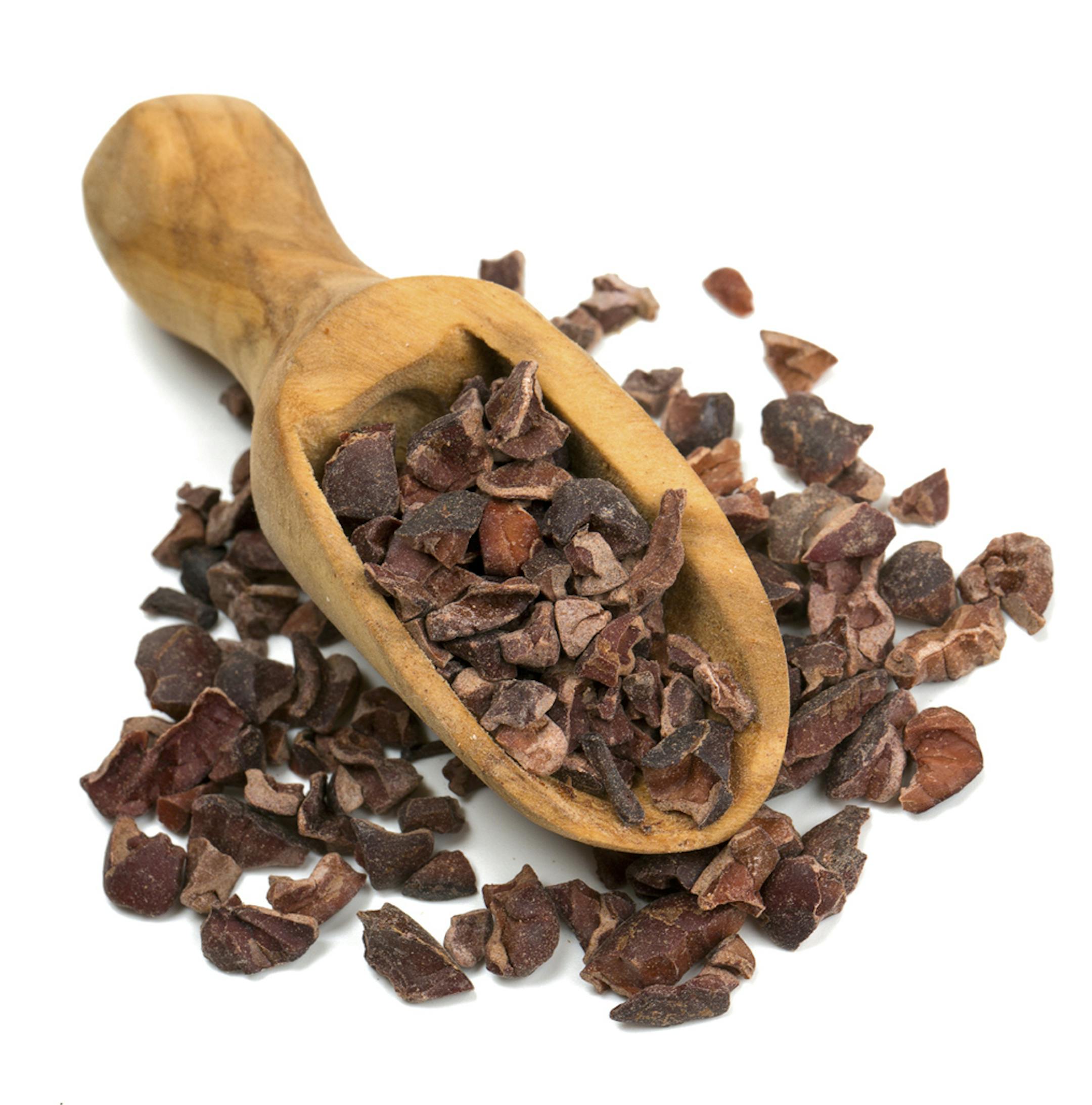 cocoa nibs isolated on white from istockphoto.com