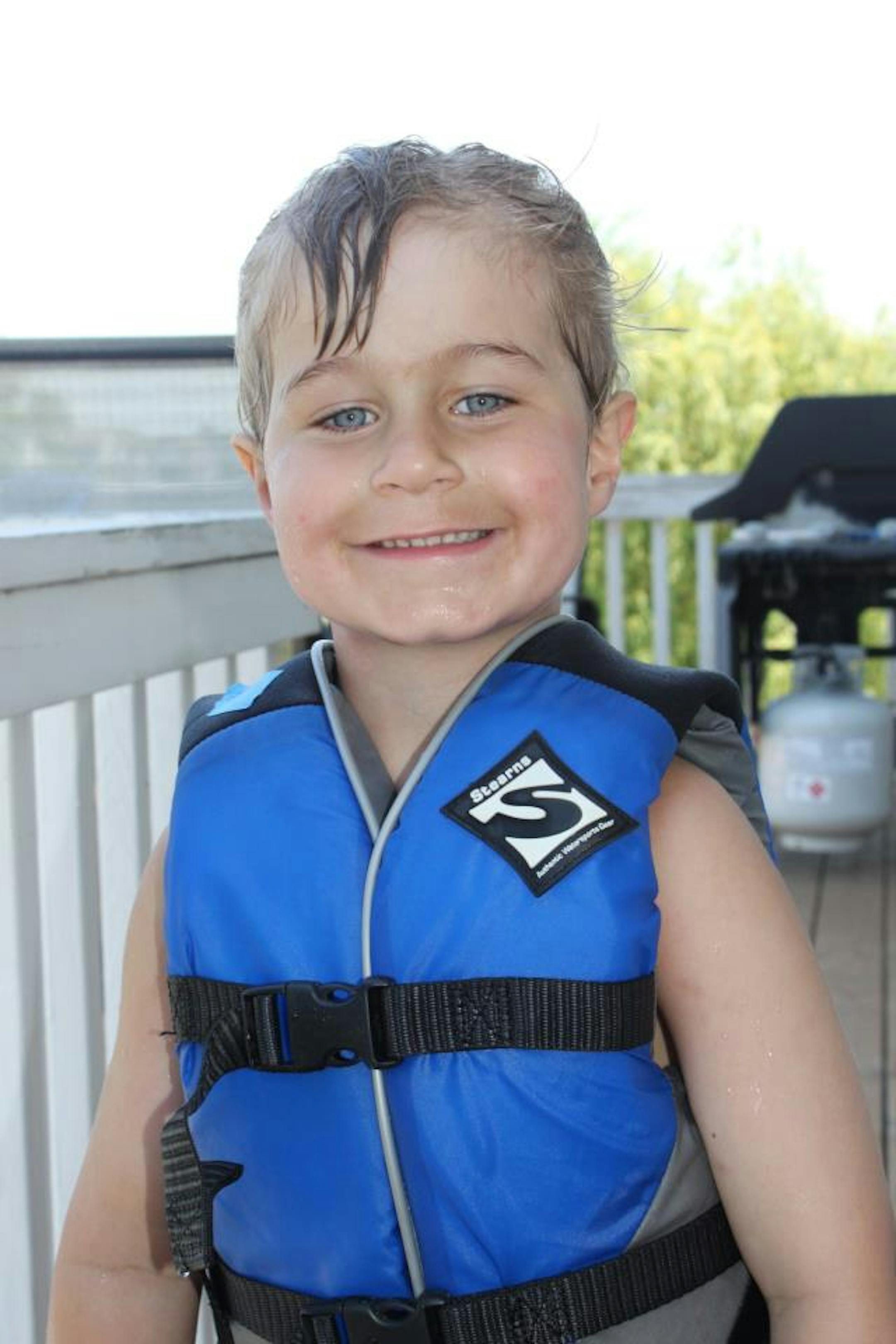Cooper Whitfield, 5, nearly drowned last summer at a private neighborhood pool.