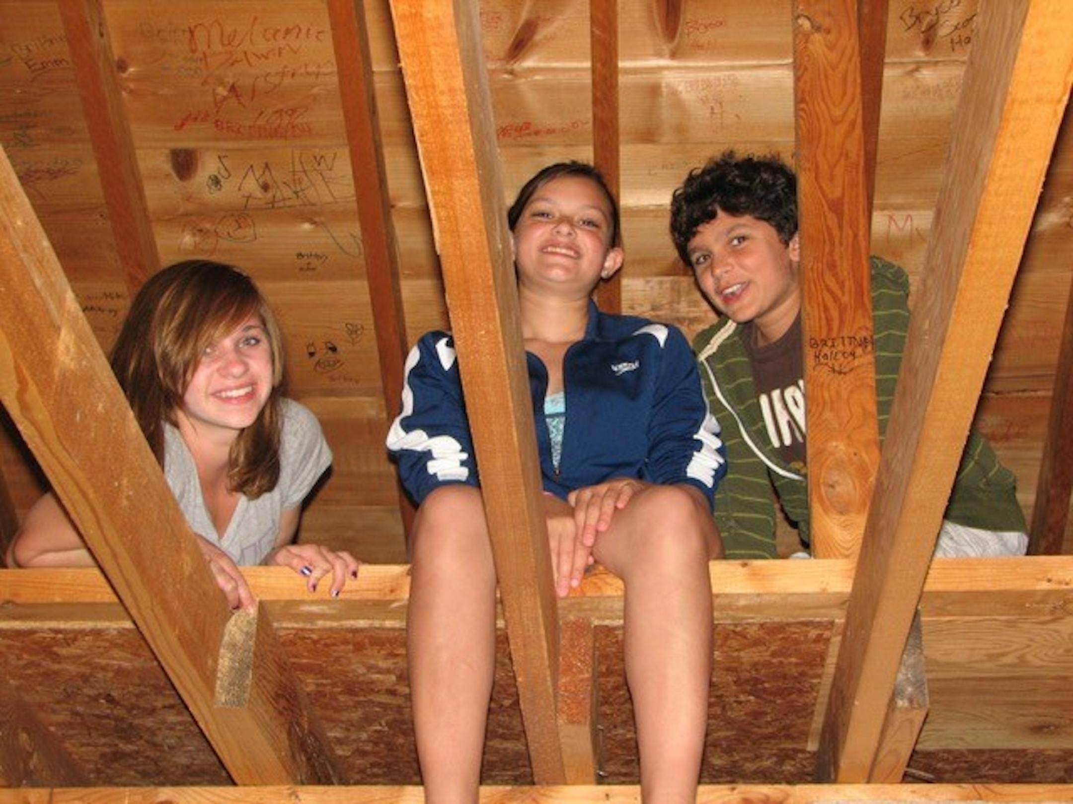 Kids in the rafters at the Aqua Shack.