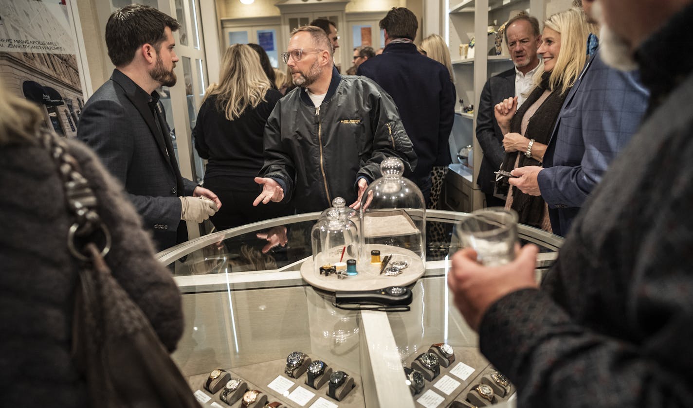 JB Hudson president Nick Pechman, far left, helped Gene McClurg, center, look for a dress watch, preferably a Cartier or Rolex. ] Luxury jeweler JB Hudson is expanding to a new, small space in Martin Patrick 3. MP3 just finished its final expansion in the North Loop and made room for a number of new lines as well as a JB Hudson boutique.Richard Tsong-Taatarii&#x2022;Richard.Tsong-Taatarii@startribune.com