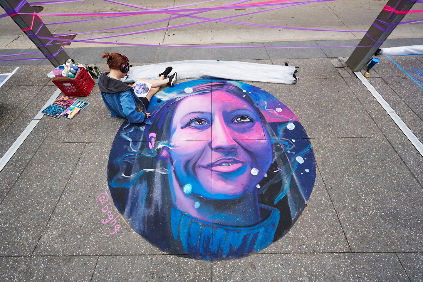 A scene from the Downtown Minneapolis Street Art Festival from August 2023.