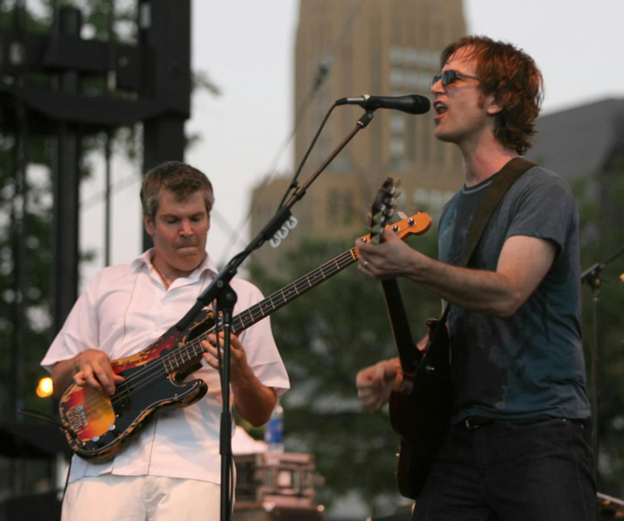 John Munson and Dan Wilson (along with Jacob Slichter) at the Aquatennial Block Party in 2006 / Photo by Jeff Wheeler, Star Tribune
