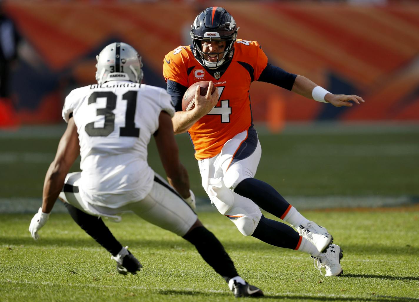 AP Photo/David Zalubowski
Denver Broncos quarterback Case Keenum is 2-0 despite leading the NFL in interceptions.