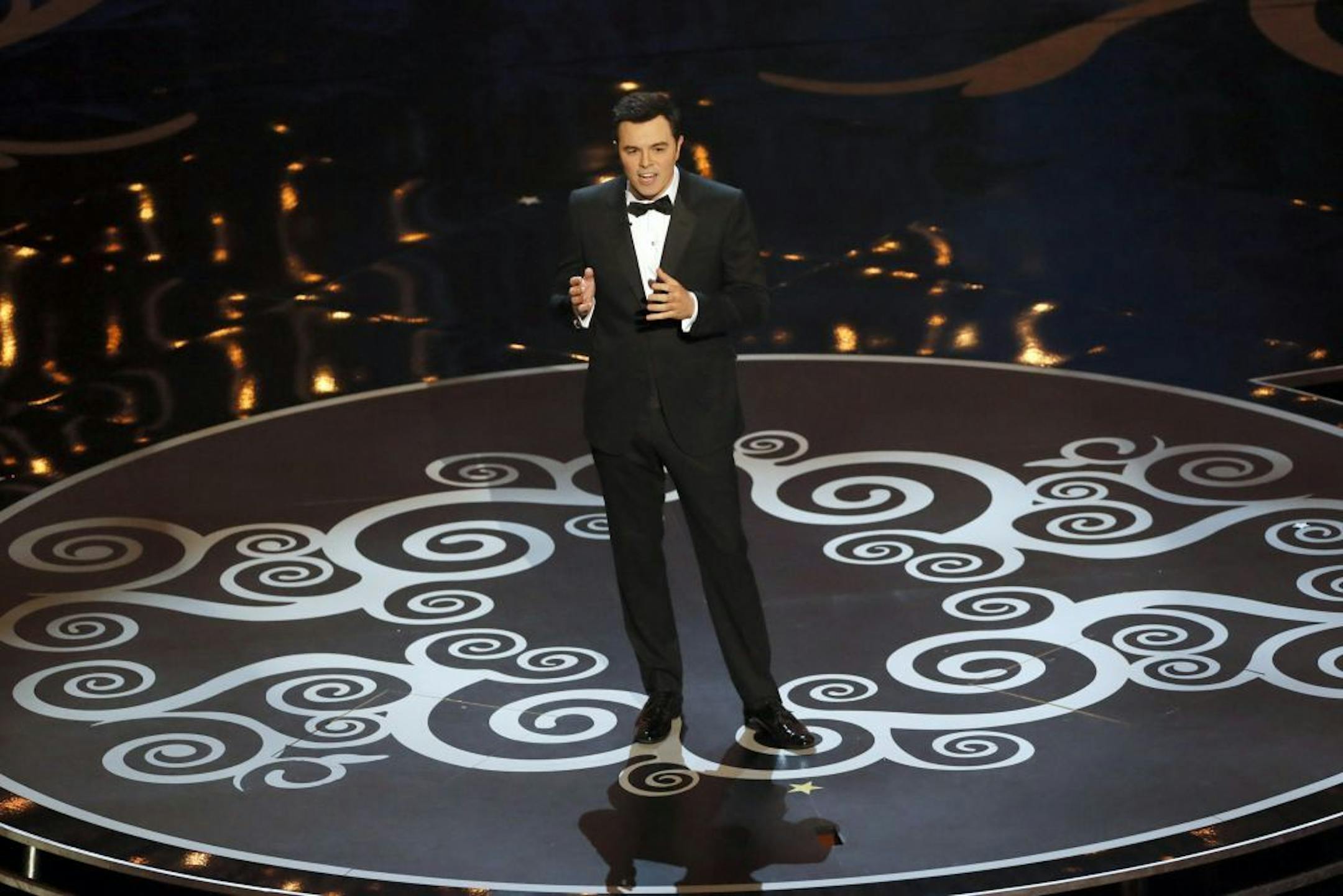 Seth MacFarlane during the show at the 85th annual Academy Awards at the Dolby Theatre at Hollywood & Highland Center in Los Angeles, California, Sunday, February 24, 2013.