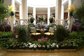 Displays designed by Bachman's as part of the Galleria "Garden Party".
