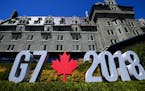 Le Manoir Richelieu hosts the G-7 Leaders Summit in La Malbaie, Quebec, Canada, on Saturday, June 9, 2018. (Sean Kilpatrick/The Canadian Press via AP)