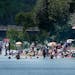 Swimmers flocked to Lake Nokomis Beach in Minneapolis to deal with the extreme heat in July 2021.