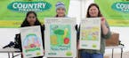 Jessica Lundquist, center, submitted the winning reusable bag design. Provided