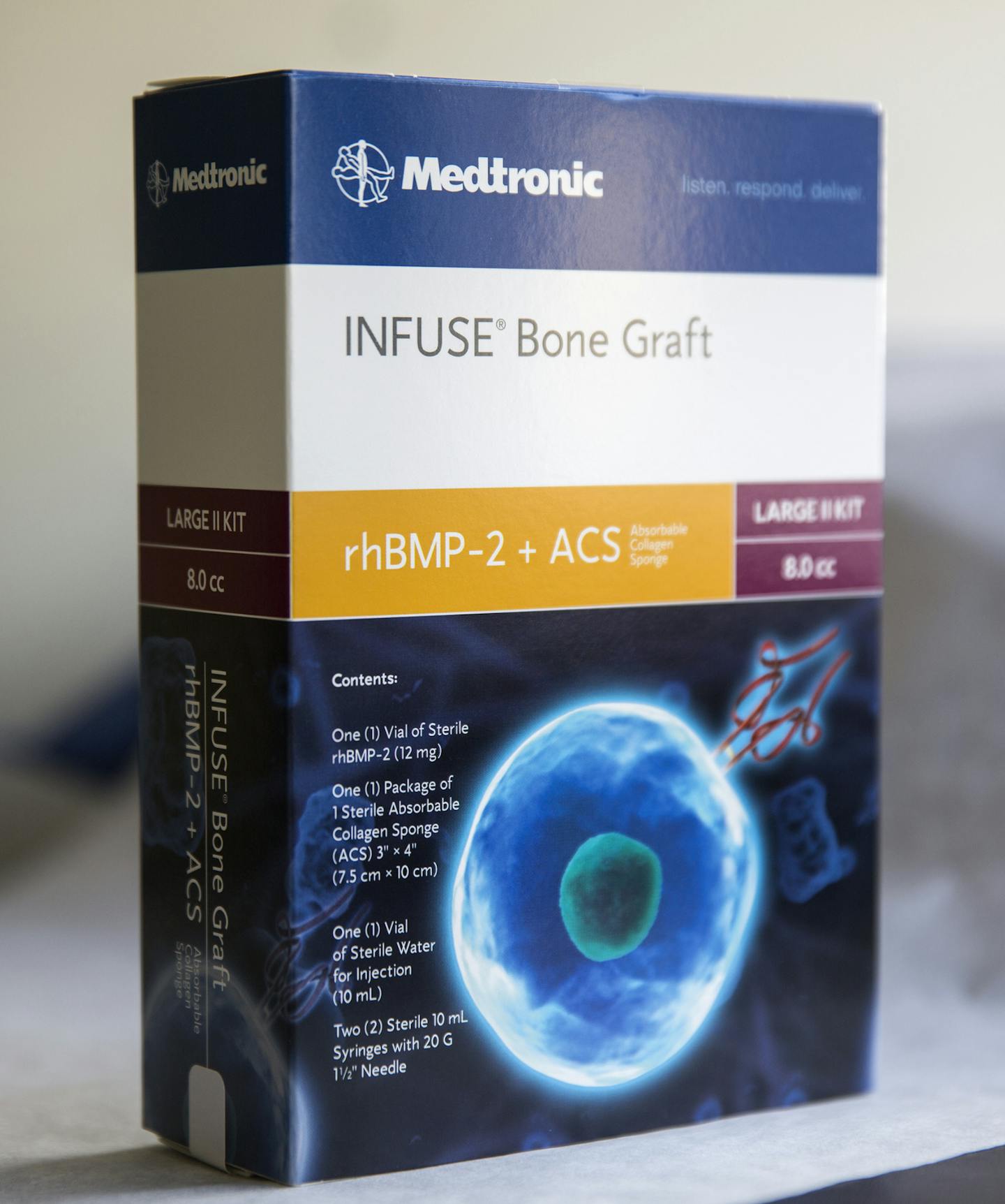 Infuse Bone Graft by Medtronic seen in the box on Tuesday, February 16, 2016. ] (Leila Navidi/Star Tribune) leila.navidi@startribune.com