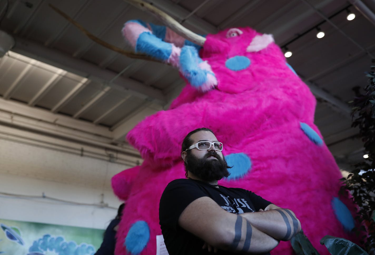 Teacher and artist Dusty Thune said his grant will help take his miniature golf station &#x2014; a 26-foot-tall pink mastodon &#x2014; into &#x201c;knock your socks off&#x201d; territory.