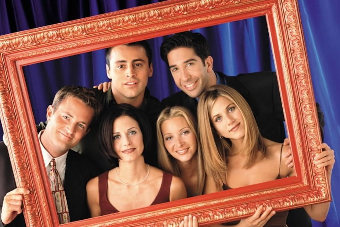 "Friends" starred, from left, Matthew Perry as Chandler Bing, Courteney Cox Arquette as Monica Geller, Matt LeBlanc as Joey Tribbiani, Lisa Kudrow as Phoebe Buffay, David Schwimmer as Ross Geller and Jennifer Aniston as Rachel Green.