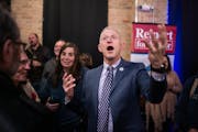 Mayoral candidate Roger Reinert greeted supporters at his election party at Clyde in Duluth, Minn., on Tuesday, Nov. 7, 2023. ] RICHARD TSONG-TAATARII