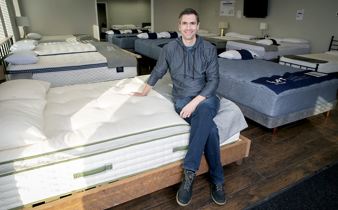 Ben Trapskin is successfully straddling the new world of retail-with one foot online and one foot in brick and mortar. His retail mattress store in Edina, Sleep Sherpa, saw sales increases of 50 percent last year compared to 30 percent increase in his online sales. Late last year he expanded his brick & mortar into Chicago and is looking at the eastern metro in the Twin Cities. ] ELIZABETH FLORES &#x2022; liz.flores@startribune.com