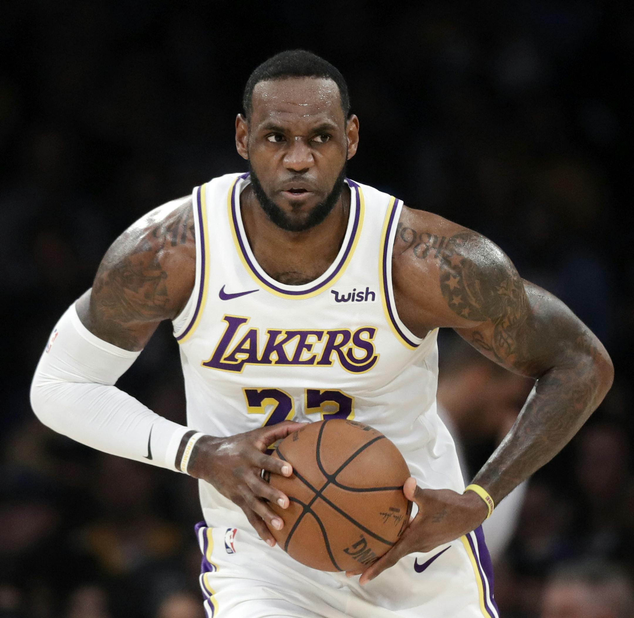 Los Angeles Lakers' LeBron James (23) during an NBA basketball game Sunday, March 24, 2019, in Los Angeles. (AP Photo/Marcio Jose Sanchez)