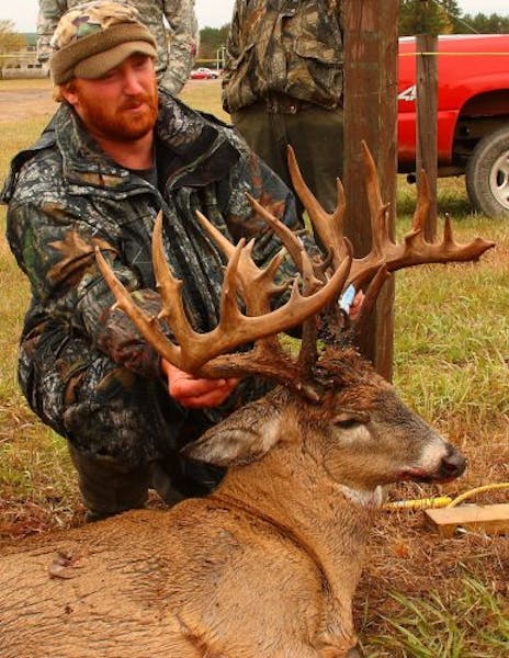 Scott O'Konek, 29, of South Haven, Minn., bagged this monster 32-point buck Oct. 15 at Camp Riple