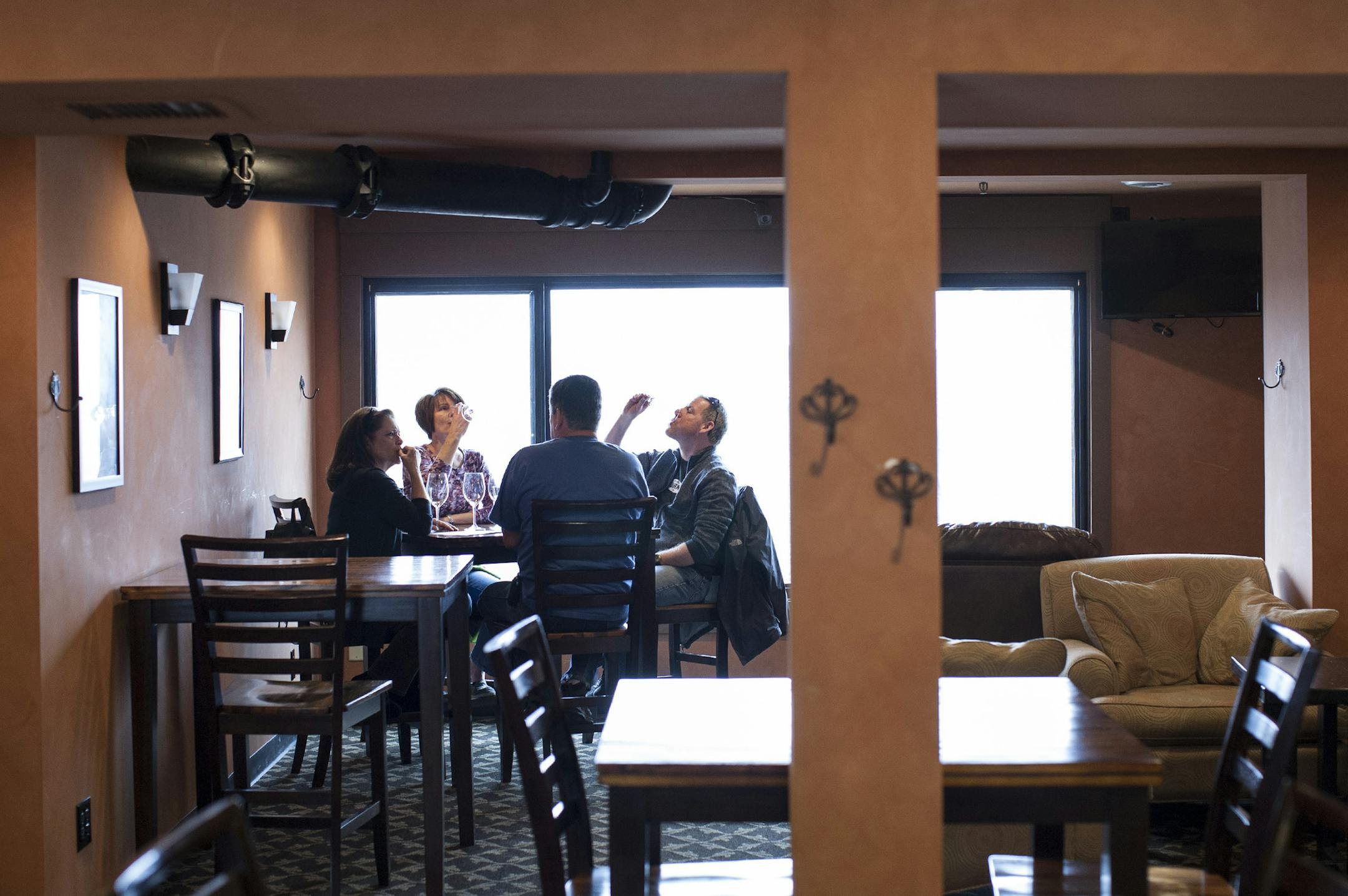 Sunfish Cellars wine bar overlooks the river bluff in Lilydale April 19, 2014. (Courtney Perry/Special to the Star Tribune)