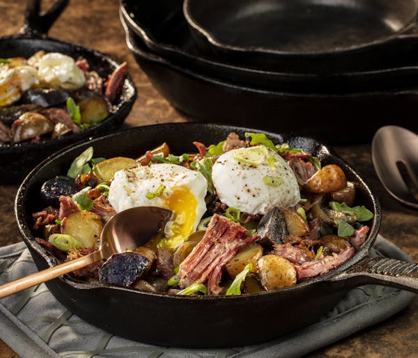 Goodness doesn't get much simpler than eggs and potatoes, as demonstrated by this homey corned beef hash. Styled by Shannon Kinsella. (Zbigniew Bzdak/