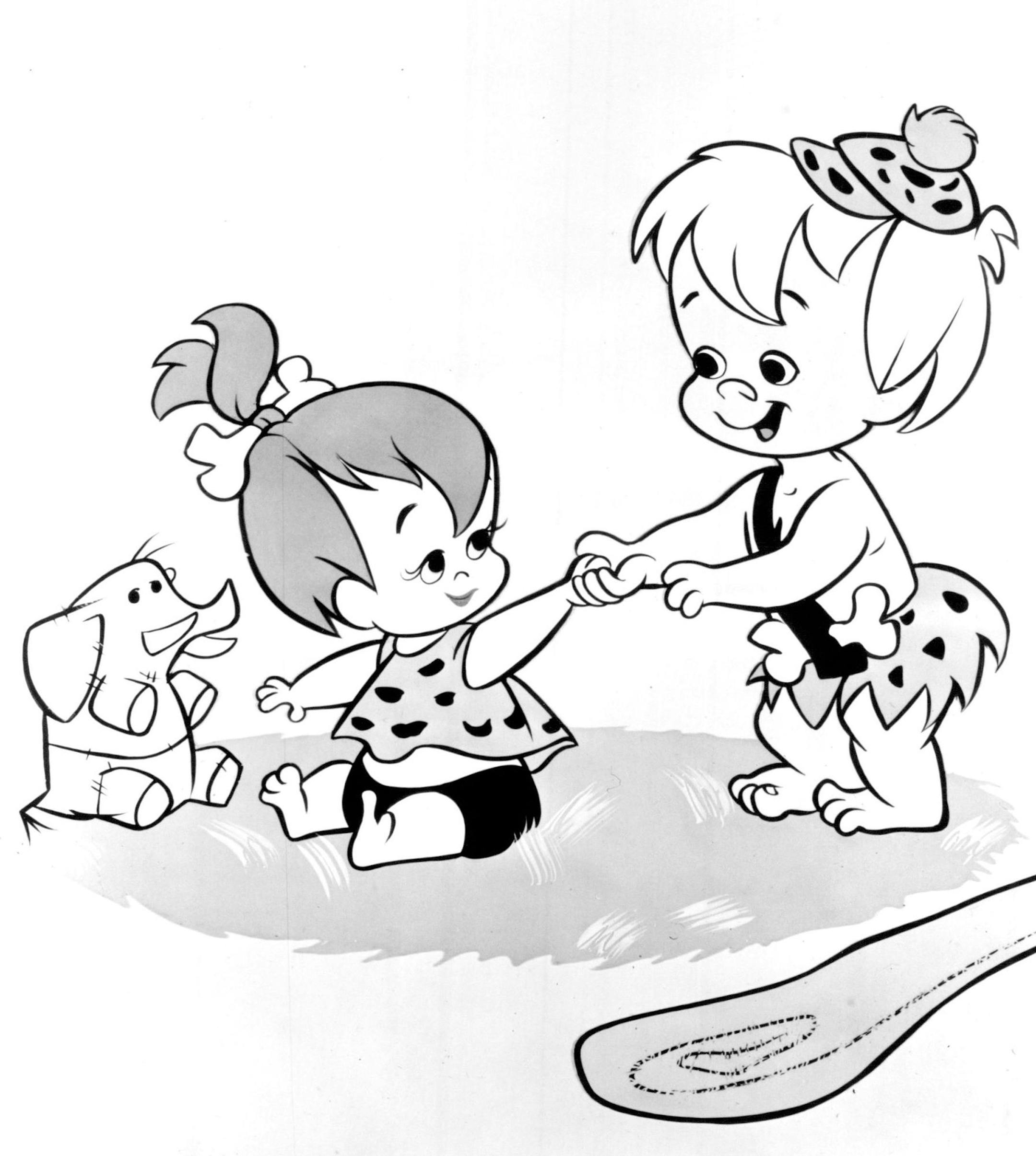 February 13, 1964 Pebbles Flintstone finds a new playmate named Bamm-Bamm on "THE FLINTSTONES" Thursday, October 3, on the ABC Television Network.