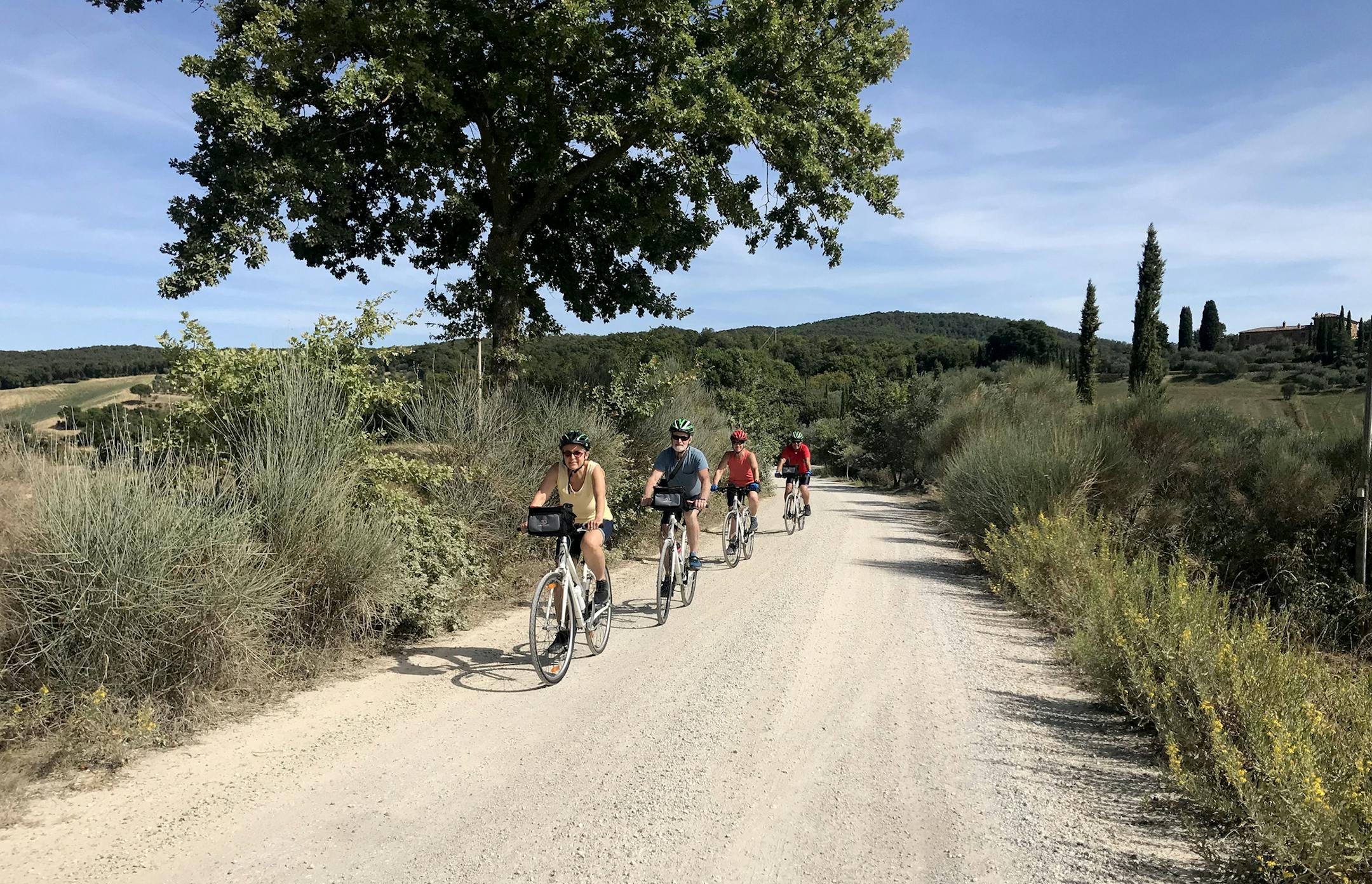 An I Bike Tuscany tour takes the back roads through beautiful countryside. Photo provided by I Bike Tuscany