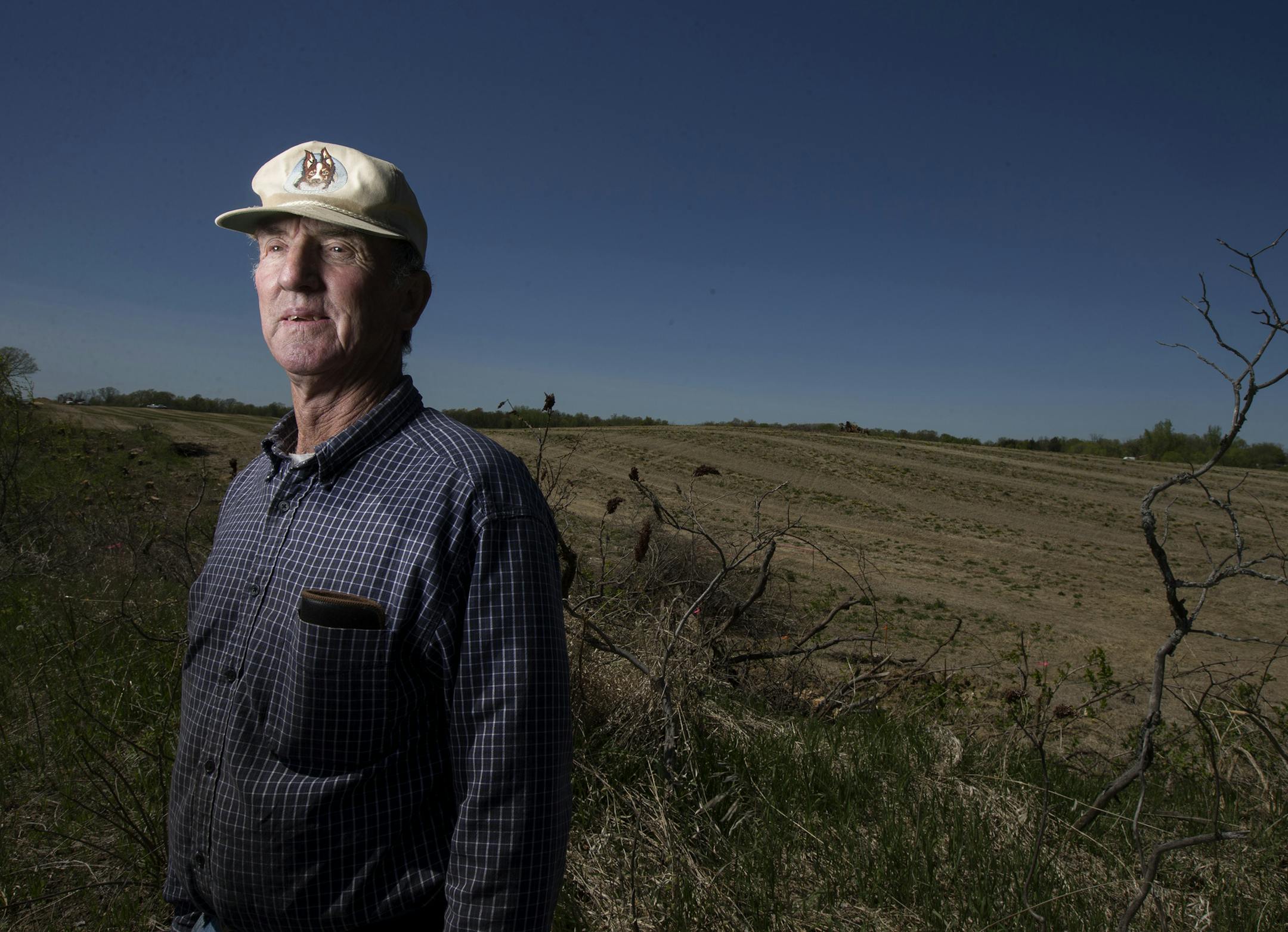 Buffalo Township Supervisor/Chairman Donald Schmidt stood at the site of the new solar farms in Wright county Wednesday May 4, 2016 in Buffalo Township, MN.] Jerry Holt /Jerry.Holt@Startribune.com