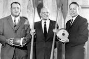 May 6, 1958 Bronko Nagurski, Walt Hoover, Fortune Gordien Paul Siegel, Minneapolis Star Tribune