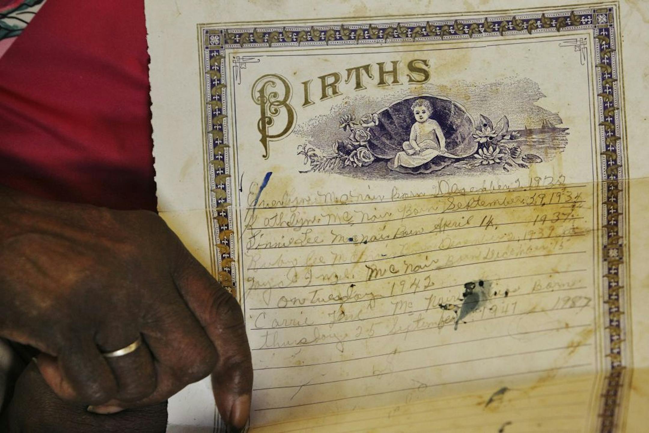 Evelyn Collier was born on a farm in Mississippi and has only this unofficial birth document that has her name and those of her five sisters and their birth dates. It's not enough to get her an official ID, which would allow her to vote.