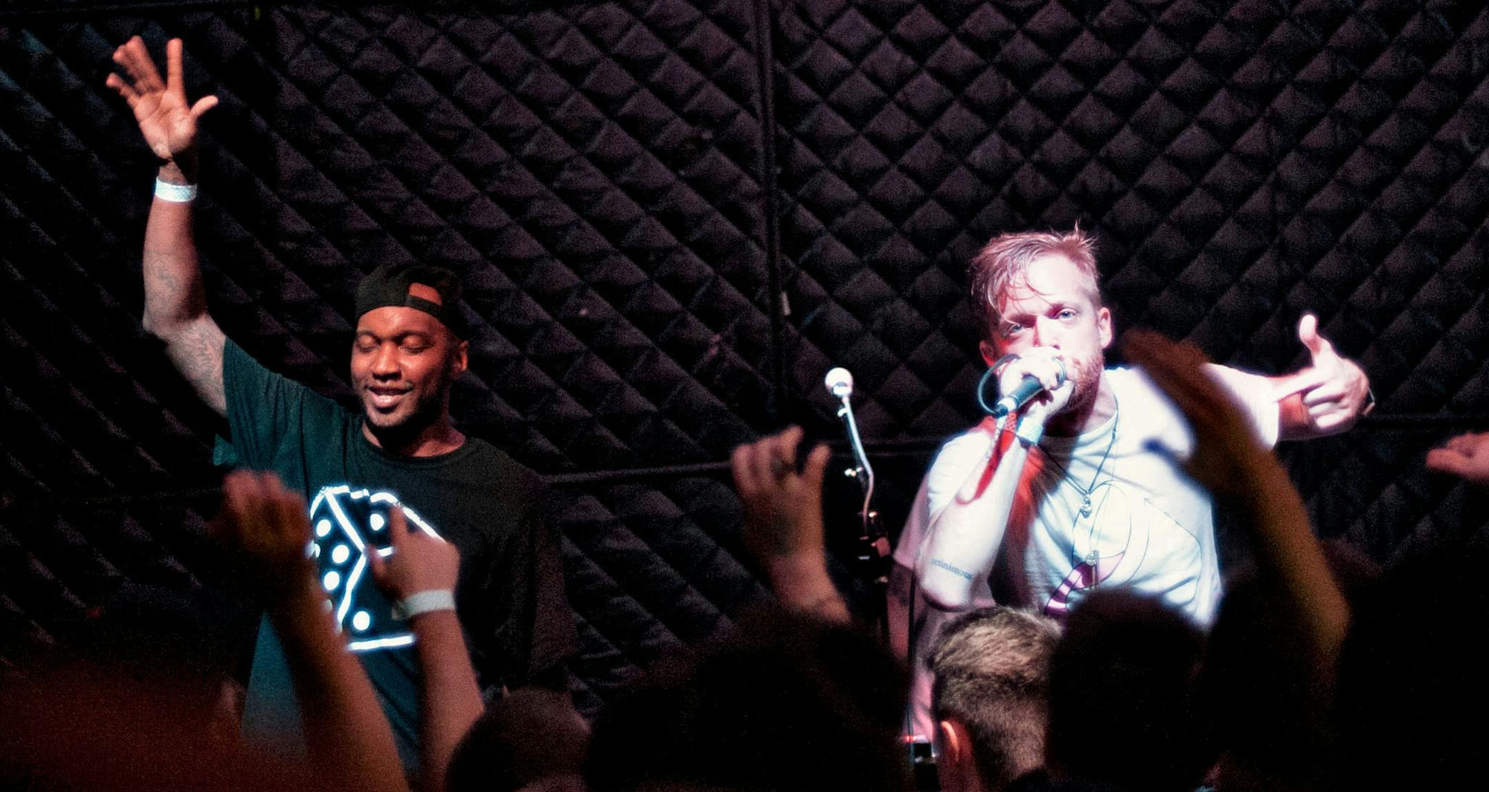 Four Fists (Astronautalis and P.O.S.) at the Triple Rock Social Club on Oct. 8, 2013. Photo by Leslie Plesser.