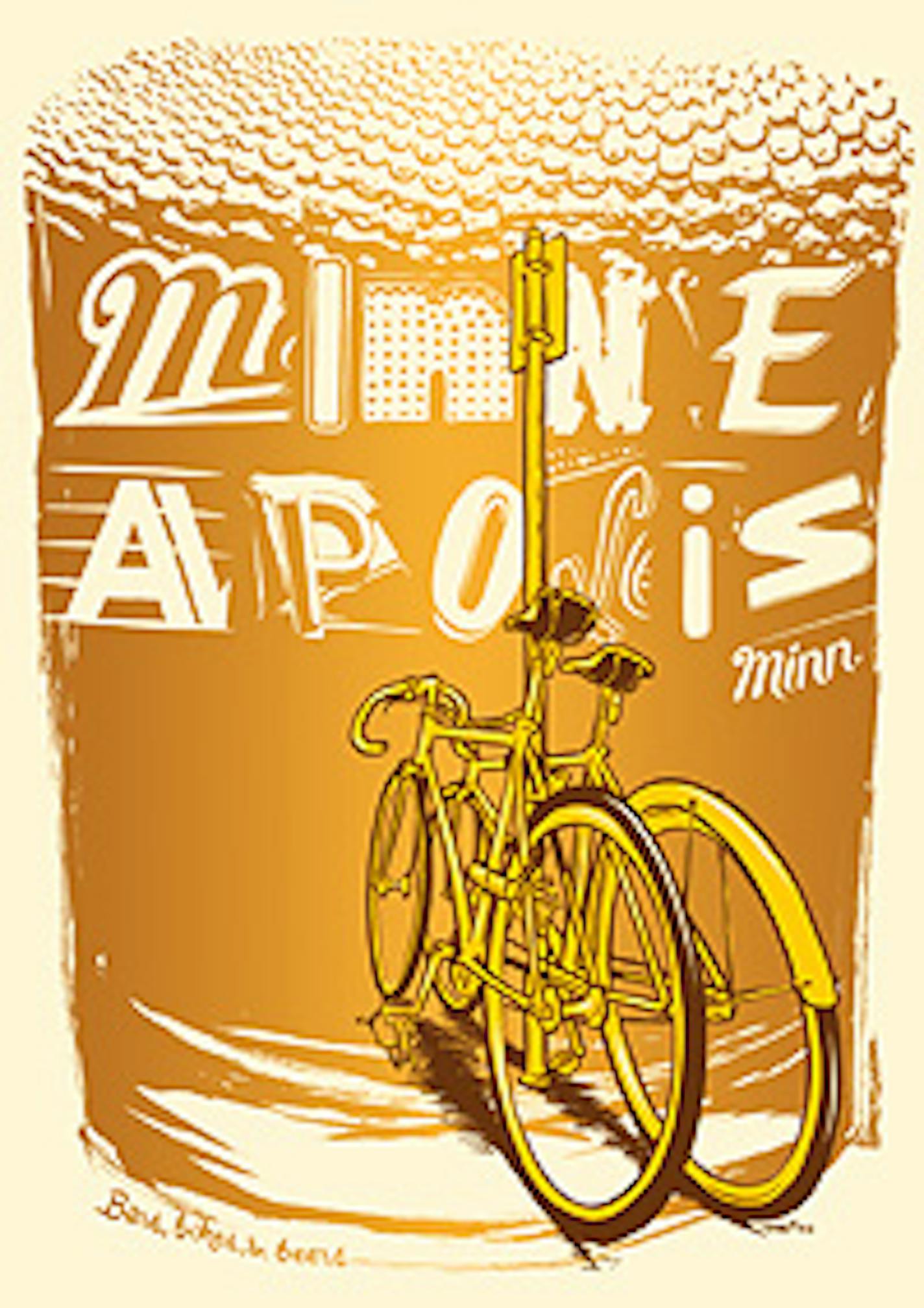 Adam Turman's screen-prints often have a Minneapolis theme.