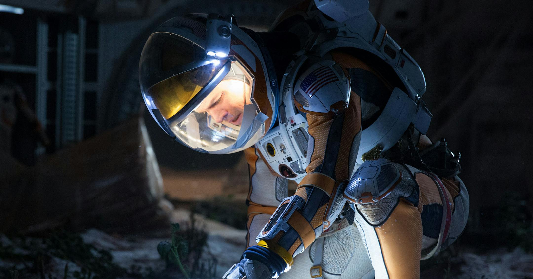 Matt Damon portrays an astronaut who draws upon his ingenuity to subsist on a hostile planet.