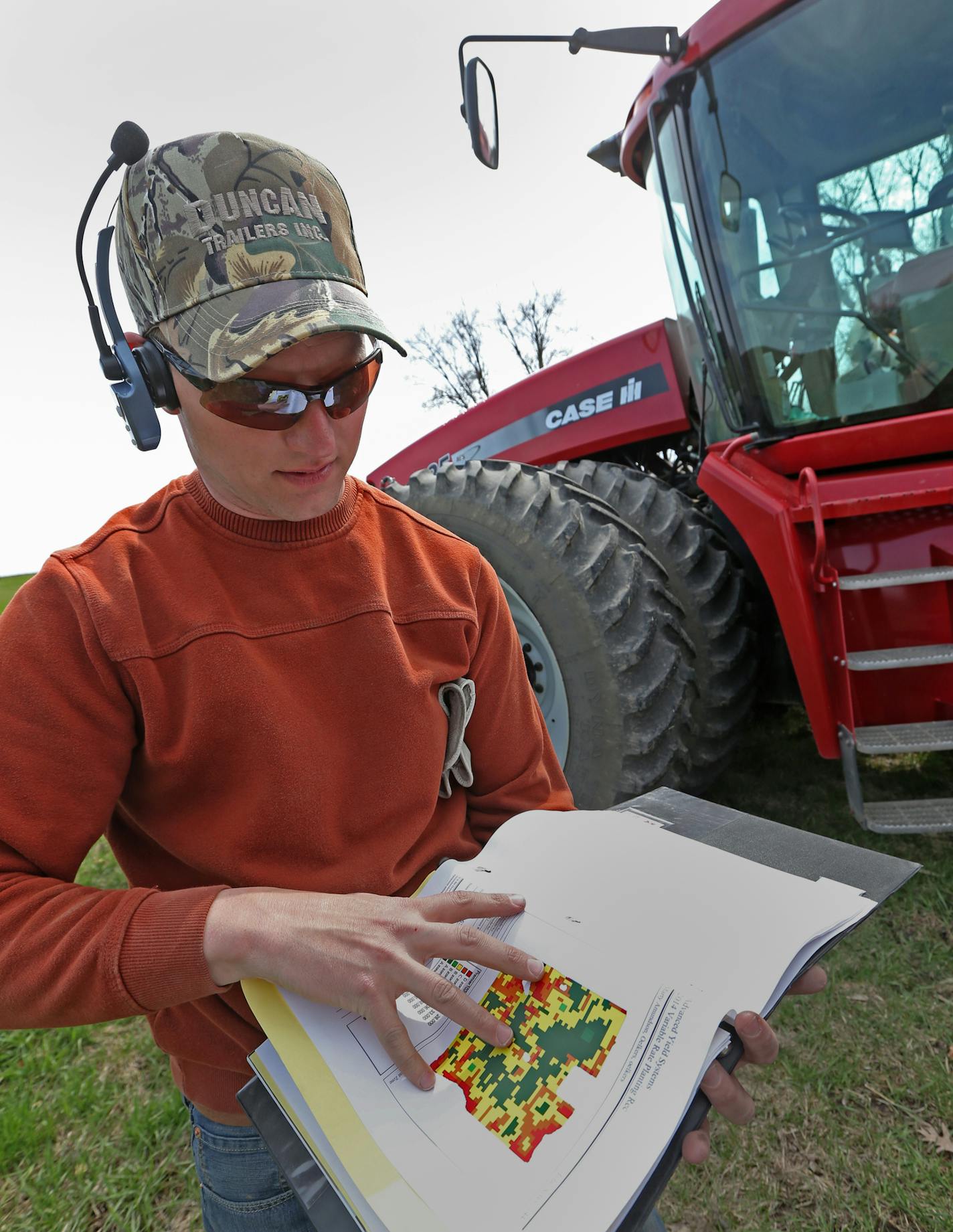 Farmer Marty Amundson showed how fields are programed into the control units, telling where to put different amounts of seed, depending on the soil&#x2019;s quality.