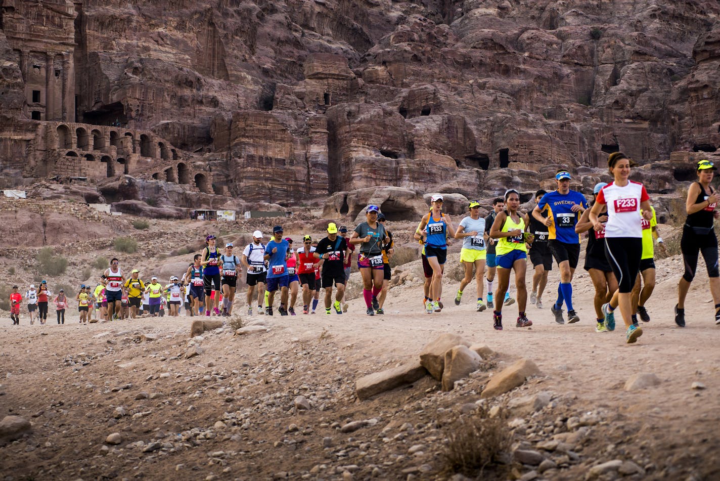 Your Arabian adventure starts in Petra and passes by myriad tombs and caves and through the lunar-like landscapes of Jordan. The 2018 race takes place Sept. 1. (Albatros Adventure Marathons)