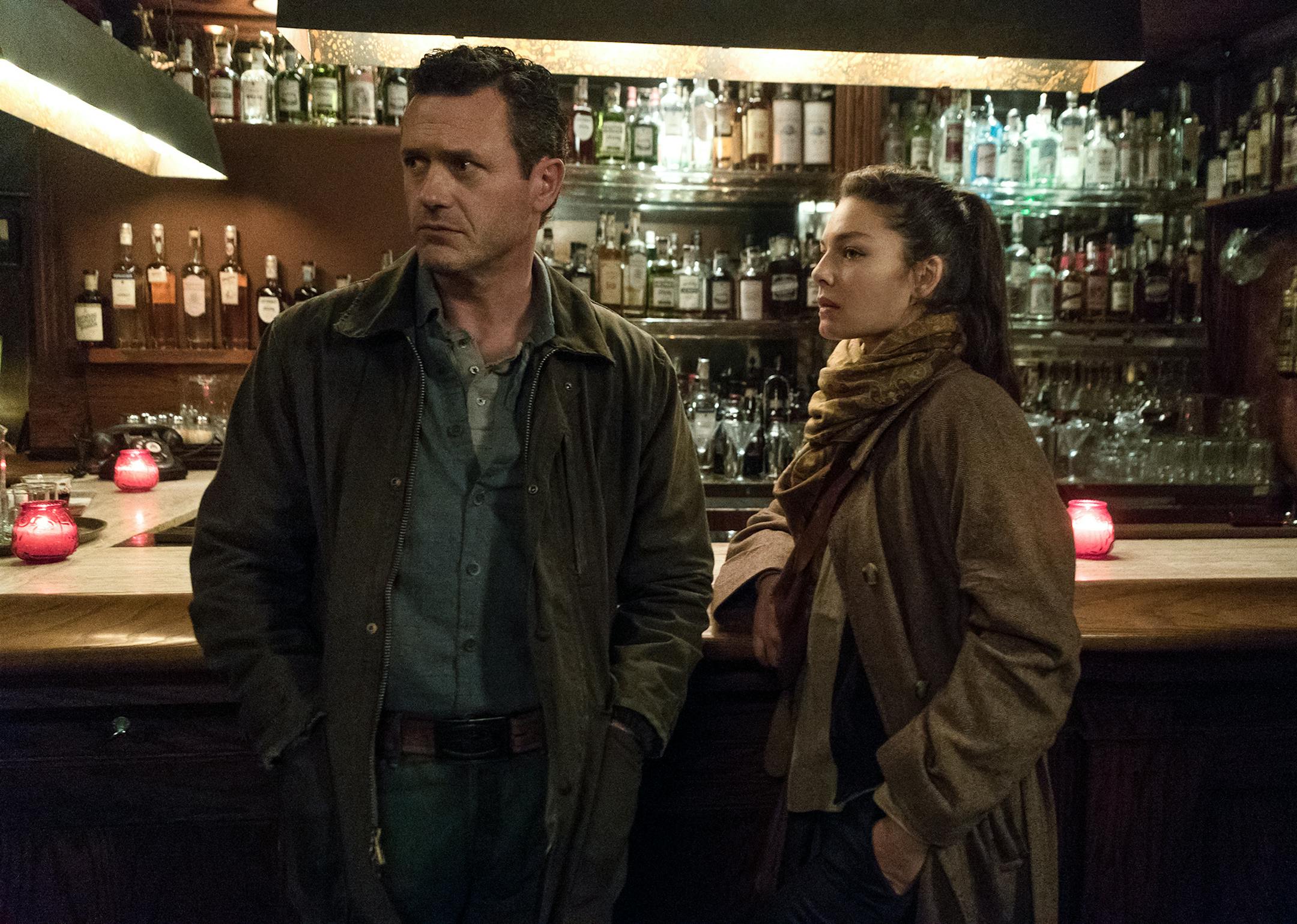 Jason OíMara as Wyatt Price and Alexa Davalos as Juliana Crain in "The Man in the High Castle" (Season 3) on Amazon Prime.
credit: Amazon Studios