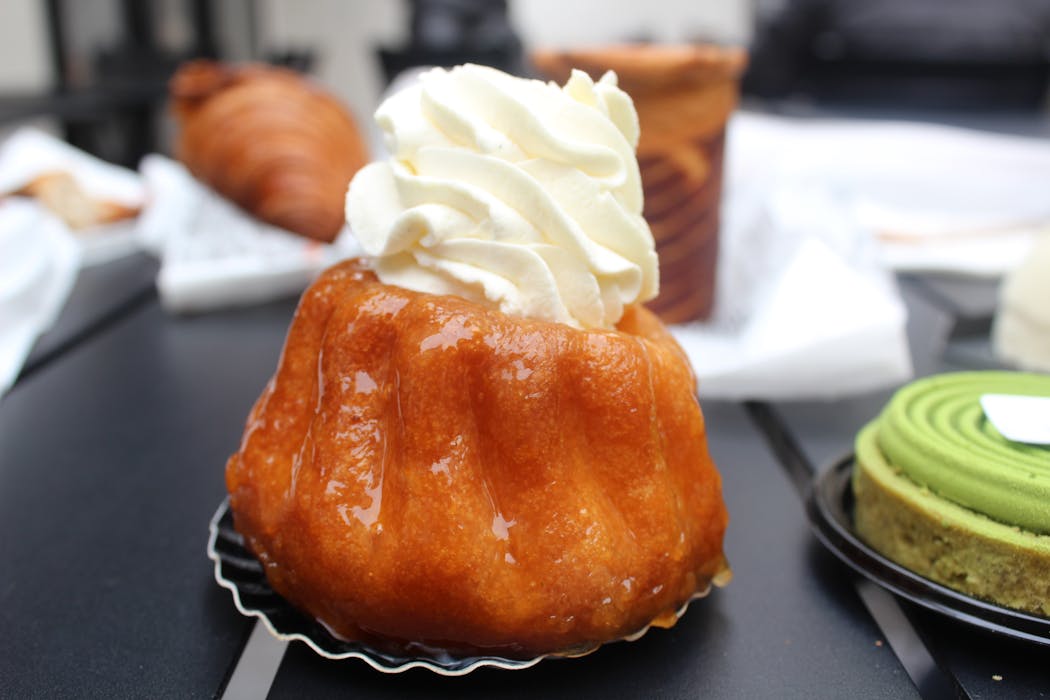 The Baba au Rhum, from pastry chef Cyril Lignac, is a French classic of rum-soaked yeast cake and whipped cream.