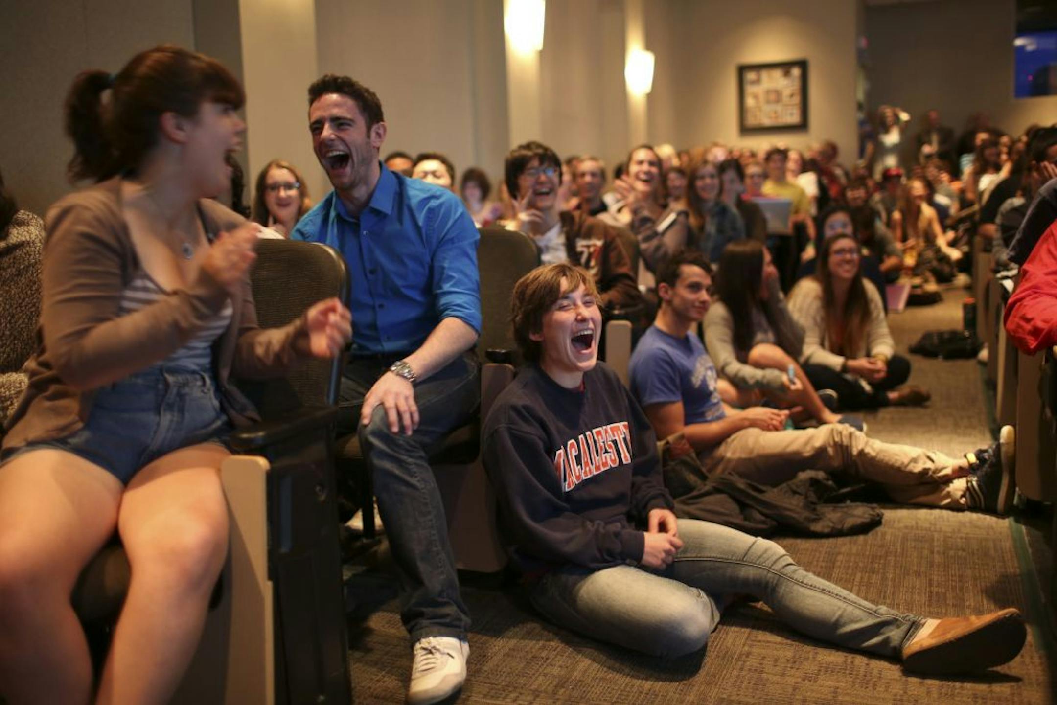 Macalester College's Political Science Department hosted a debate watching party for students in St. Paul.