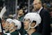 Mike Yeo behind the Houston bench earlier this year at Xcel Energy Center