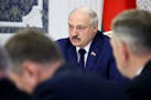 Belarusian President Alexander Lukashenko during a cabinet meeting in Minsk, Belarus, on Thursday, Nov. 11, 2021.
