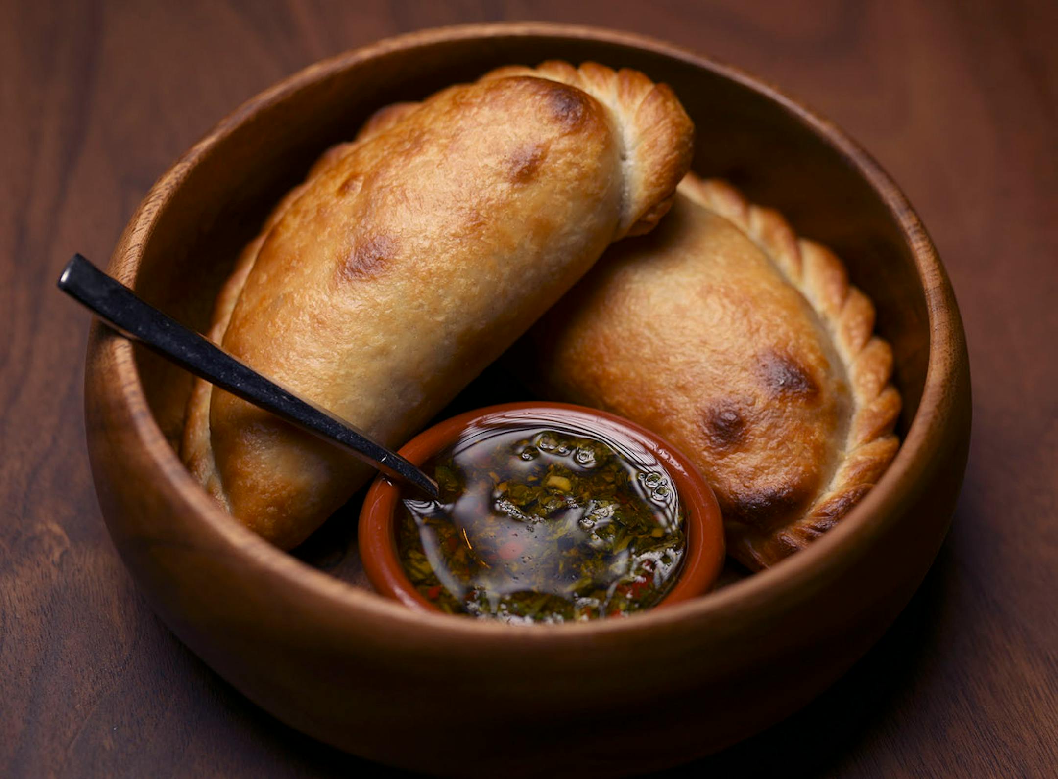 The Empanadas de puerro, creamed leeks and gorgonzola hand pies as prepared Wednesday night at Martina.